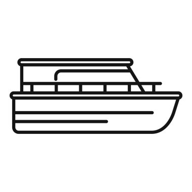 Su yüzeyinde yüzen modern bir nehir teknesinin basit bir taslak simgesi