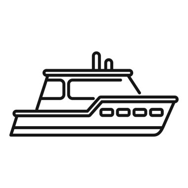 Suyun üzerinde yüzen yolcu gemisinin minimalist çizgisi sanat simgesi, seyahat ve deniz taşımacılığı kavramlarını temsil ediyor.