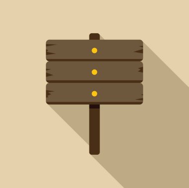 Yazı için üç boş boşluğu olan boş tahta işaret direği tek bacağının üzerinde duruyor