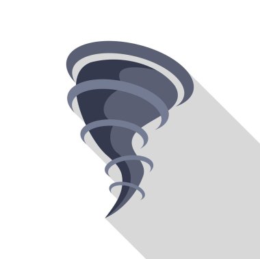 Güçlü hortum dönüyor, kasırganın yıkıcı gücünü temsil ediyor.