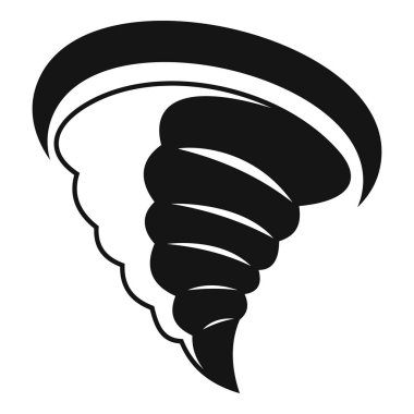 Bir girdap oluşturan güçlü bir kasırganın siyah ve beyaz çizimi tehlike ve yıkıcı hava fenomenini temsil ediyor.