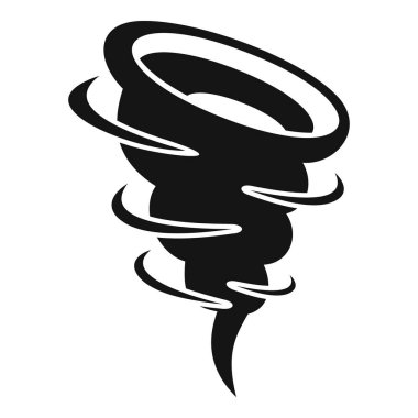 Dönen ve yere değen bir kasırganın siyah ve beyaz çizimi