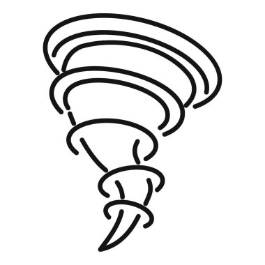 Karada hızla ilerleyen bir kasırga veya kasırganın basit bir gösterimi