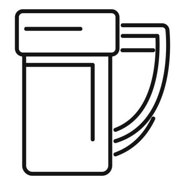 Basit elektrikli ısıtma elemanı simgesi, modern mutfak gereçleri yedek parçası, satır vektör illüstrasyonu