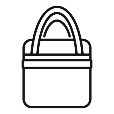 Bir el çantasının basit çizgi simgesi, genellikle moda ve tarzla ilgili kavramlar için kullanılır