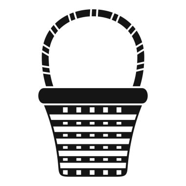 Boş bir sepetin basit siyah beyaz vektörü, genellikle piknik için kullanılır ya da çamaşır sepeti olarak.