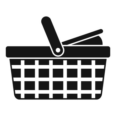 Boş bir alışveriş sepetinin basit vektör simgesi, perakende ve tüketiciliği simgeliyor