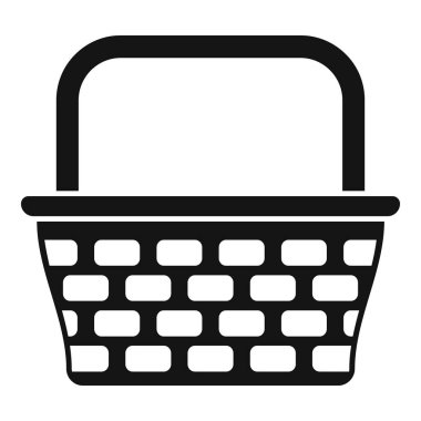 Alışveriş sepetinin bu basit vektör simgesi perakende, alışveriş ve tüketimle ilgili projeler için mükemmeldir.