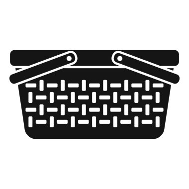 Klasik piknik sepetinin siyah silueti, açık hava yemek ve boş zaman aktivitelerini çağrıştırıyor.