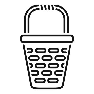 Boş bir alışveriş sepetinin basit vektör simgesi, uygulamalar, web siteleri ve markalaşma için harika