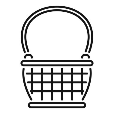 Bir sepetin bu basit vektör simgesi piknik sepetlerini ve yiyecekleri temsil etmek için mükemmeldir.