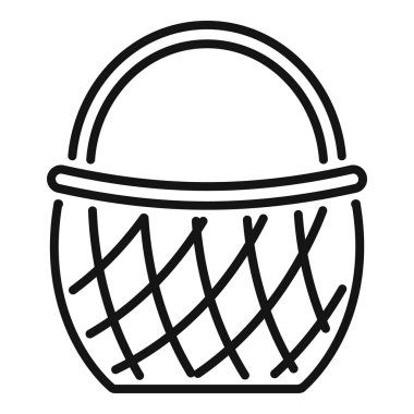 Bu basit ve cesur çizim, piknik sırasında yiyecek taşımak için mükemmel olan boş bir sepeti temsil ediyor.