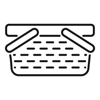 Bu basit piknik sepeti ikonu açık hava yemeklerini temsil ediyor ve yemek ve boş zamanlarla ilgili her proje için mükemmel.