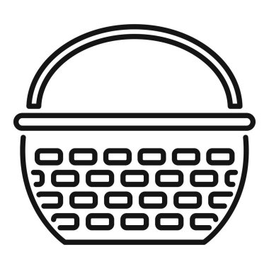 Bu ince çizgi şeklinde boş bir hasır sepet ikonu.