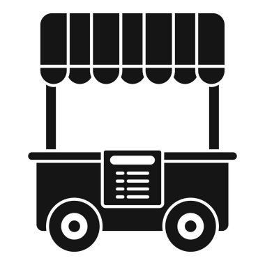 Aç müşterilere servis yapan, elinde menü olan sokak yemeklerinin simgesi.