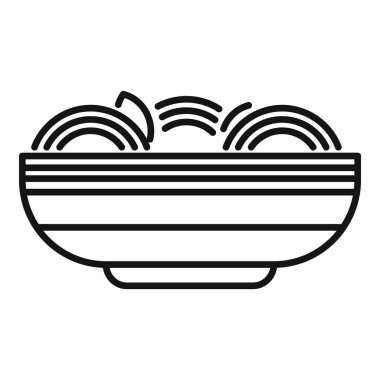 Eriştelerle dolu bir kasenin simgesi. İtalyan yemeklerini temsil etmek için mükemmel.