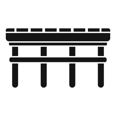 Geleneksel Japon tasarımlı ahşap bir bankın basit vektör simgesi