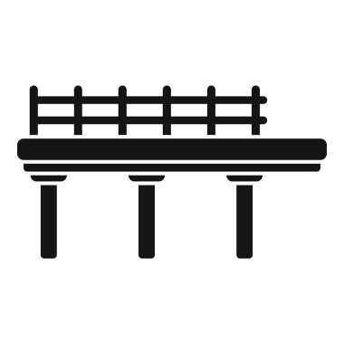 İki tarafı birbirine bağlayan bir köprünün basit siyah ve beyaz vektör simgesi