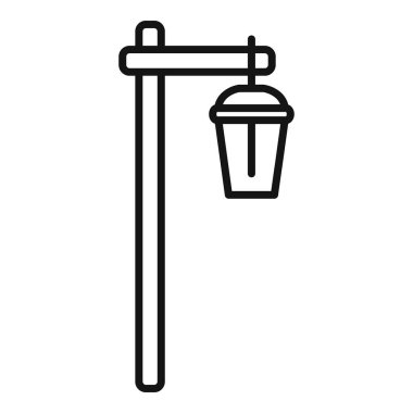 Sokak lambası ikonu kentsel alanlarda, parklarda ve sokaklarda bir ışık kaynağını temsil ediyor