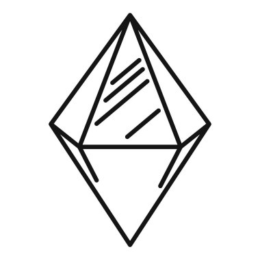 Kristalin basit ve zarif sanat simgesi, berraklık, saflık ve enerji iyileştirme gibi kavramları temsil etmek için mükemmel.