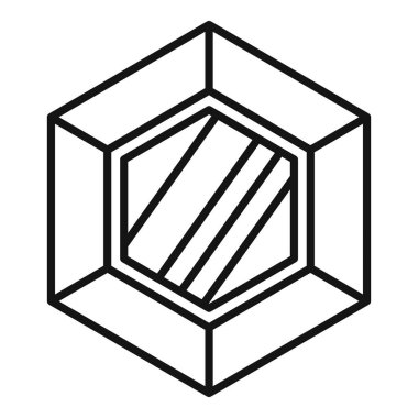 Altıgen görünür kenarları olan üç boyutlu geometrik bir şekil oluşturuyor.