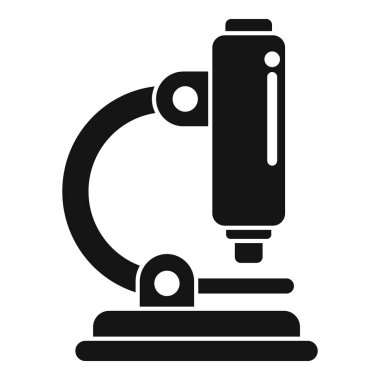 Bilimsel araştırmalar ve deneyler için kullanılan laboratuvar mikroskobunun siyah siluet simgesi