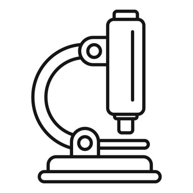 Bilimsel araştırma ve laboratuvar analizini temsil eden bir mikroskop çizgisi simgesi