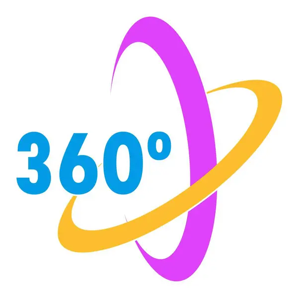 Stock vector Two colorful swooshs are surrounding the number 360 to illustrate a full coverage concept