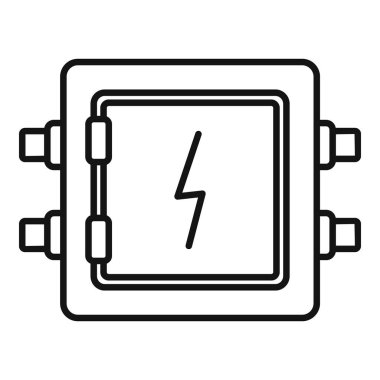 Yüksek voltaj sembolü gösteren bir elektrik kutusunun basit vektörü, güvenlikle ilgili içerik için harika