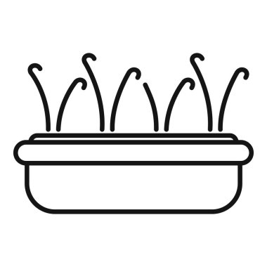 Web, mobil ve bilgi grafikleri için dikdörtgen esrar çizgisi simgesinde büyüyen mikroyeşiller