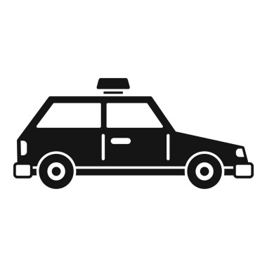 Polis arabasının basit bir vektör ikonu, genellikle kolluk kuvvetleri tarafından acil durumlarda devriye gezmek ve müdahale etmek için kullanılır.
