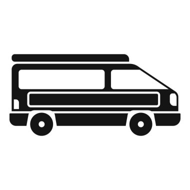 Klasik sörfçü minibüsünün basit bir simgesi. Çatı rafı var. Sörf kültürünü ve yolculukları temsil etmek için mükemmel.