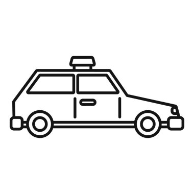 Kolluk kuvvetleri ve güvenliği temsil eden basit bir polis arabası çizimi.
