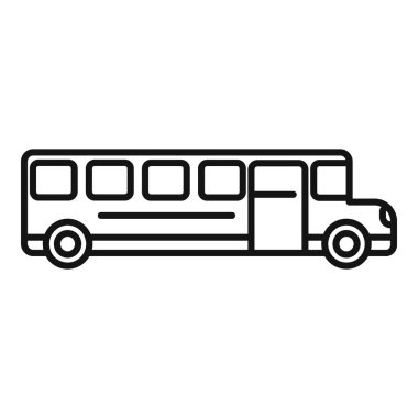 Uzun bir otobüsün basit vektörü, turizm, ulaşım ve seyahatle ilgili projeler için ideal