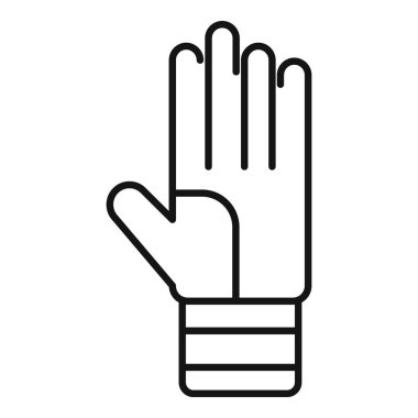 Kış sporu eldiveni takan bir elin çizgisel simgesi