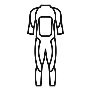 Profesyonel dalgıçlar için termal koruma sunan bir dalış giysisinin basit doğrusal simgesi