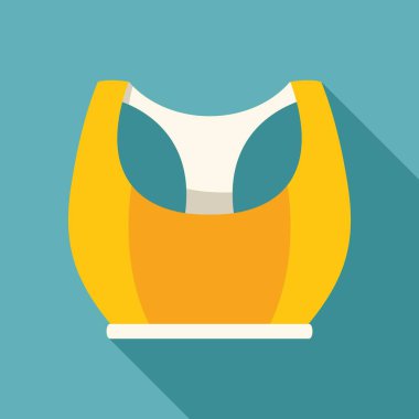 Sarı spor sütyeninin basit vektör simgesi, web siteleri ve mobil uygulamalar için mükemmel