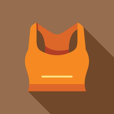 Uzun gölgeli turuncu spor sutyen, spor kıyafetleri veya spor kıyafetleri ile ilgili konuları göstermek için mükemmel.