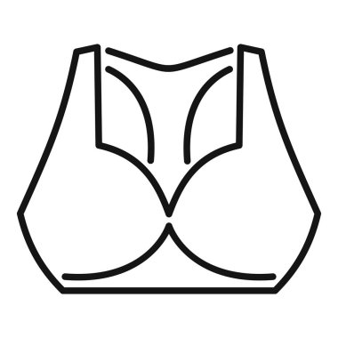 Spor sutyeninin bu basit siyah-beyaz vektör simgesi aktif bir yaşam tarzını temsil eder.