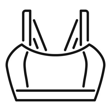 Spor sutyeninin basit vektör simgesi, fitness, aktif giyim ya da kadın giyimi için mükemmel.