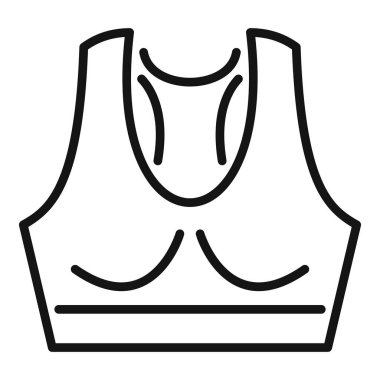 Beyaz arkaplanda izole edilmiş ana hatlı spor sütyeni üst simgesi