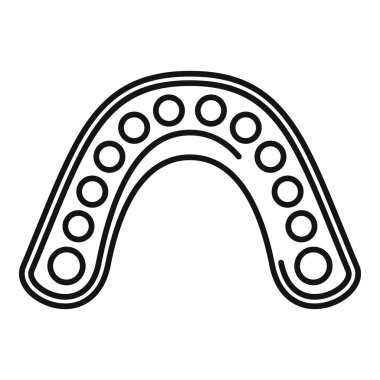 Diş implant simgesini gösteren insan çenesi, dış hat biçimi