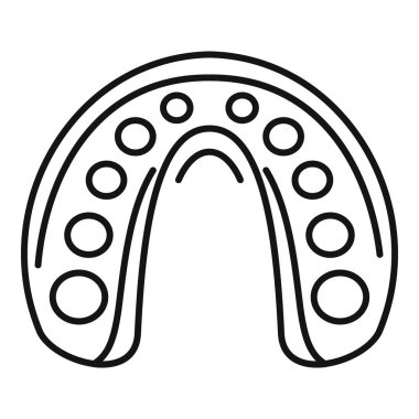 Bir diş koruyucusunun basit vektör simgesi. Spor yaparken dişleri sakatlıktan koruyor.