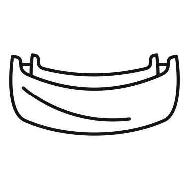 Nehirde minimalist bir tasarımı olan basit bir kano çizimi.