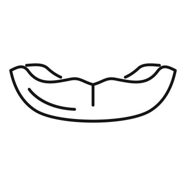 Ağız koruyucusunun basit vektör simgesi, temas sporlarındaki sporcular için temel koruyucu teçhizat