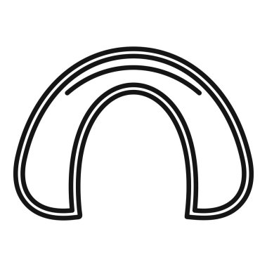 Diş yaralanmasını önlemek için bir diş koruyucusunun basit vektör simgesi