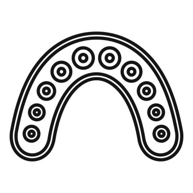 Ağız koruyucusunun basit bir vektörü dişleri korur, spor güvenliği için gereklidir.