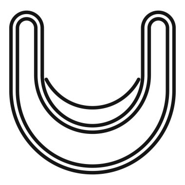 U şekli çift çizgi ikon vektör çizelgesi çizimi