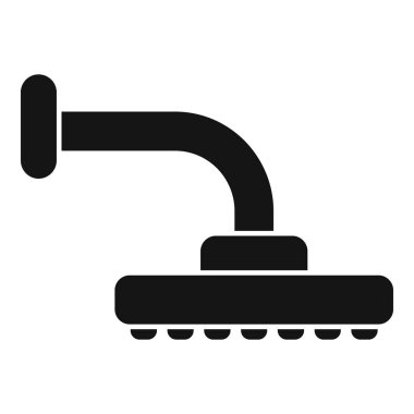 Banyo ve hijyen kavramları için duş başlığını temsil eden basit siyah bir kabartma.