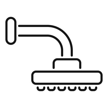 Duş başlığının basit bir simgesi, web siteleri ve hijyen ve banyo ekipmanlarıyla ilgili uygulamalar için mükemmel.